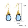 Luxury Blue Crystal Water Drop Dangle Earrings for Women Temperament  Multicolor Zircon Wedding Bride Charm Korea Jewelry Gift