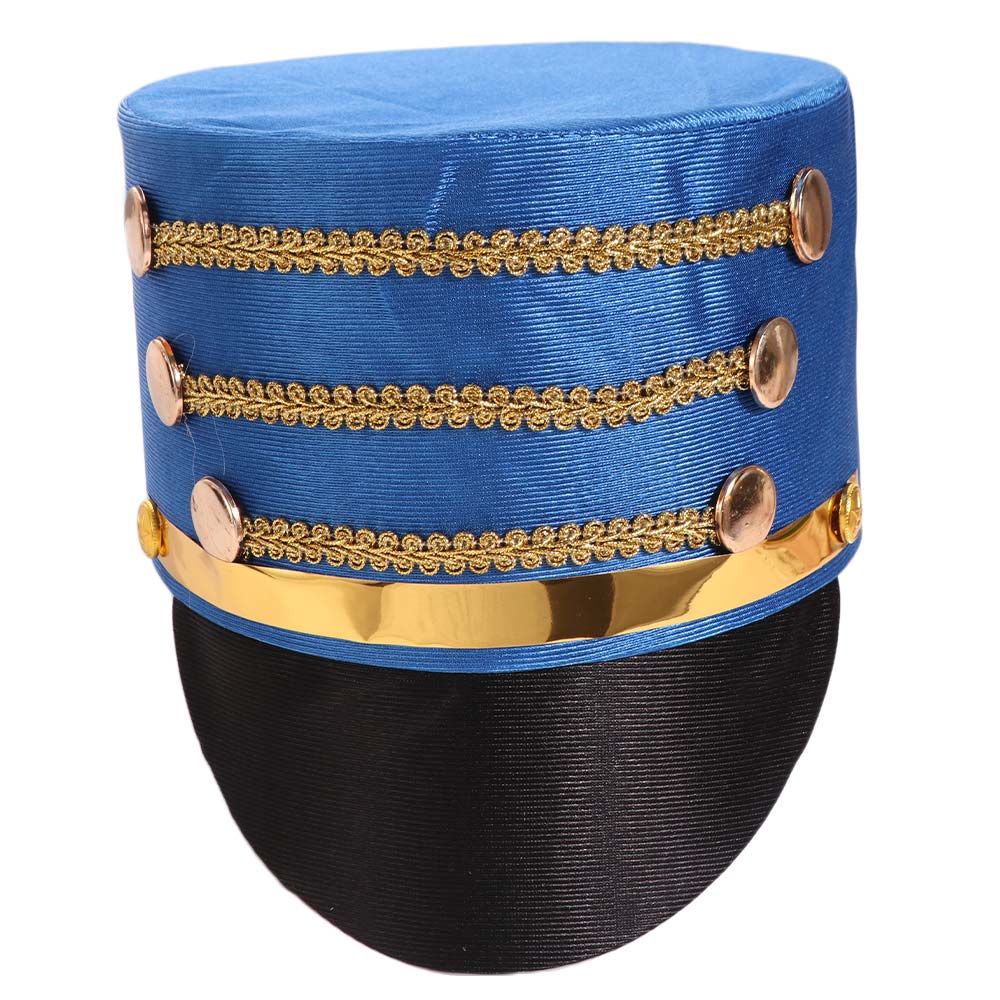 Hat-nutcrackers Marching Band Hat Gold Trim Strips Soldier Top Cap  Performance