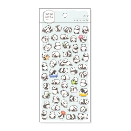 Mamemame Animal Sticker Masking Tape Material Cute Animal Mini Stickers (Panda)