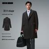 Lilanz Men's Double-Breasted Wool Blend Mid-Length Overcoat