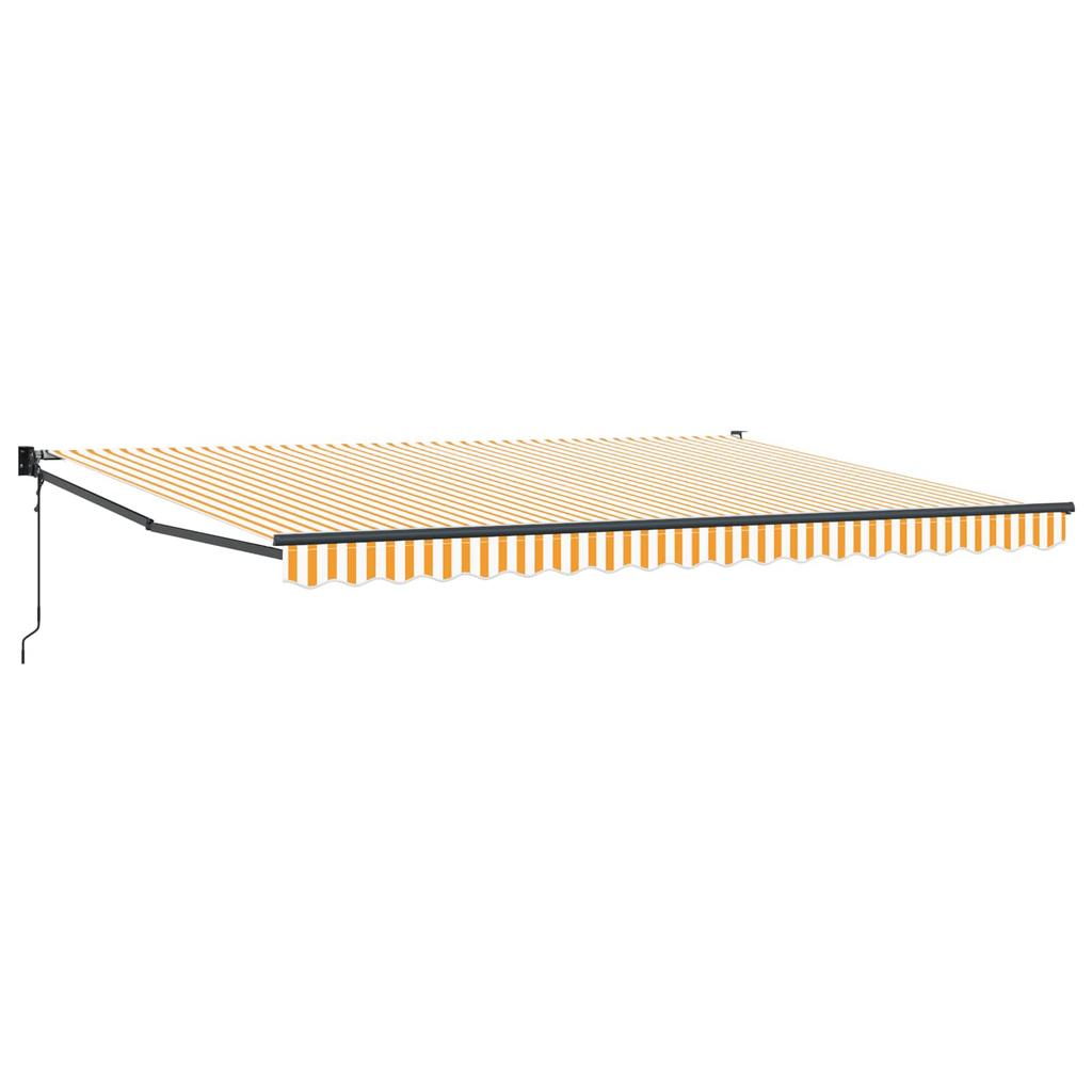 Retractable Awning Yellow and White 4 X 2 M Polyester and Metal