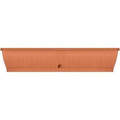 TERRAFLOR Planter - Plastic - Terra - Rectangular - 100x19.5xH18cm - With Water Reservoir - 100% Recyclable - Garden ID