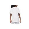 Nike Roupa Esportiva Estampa de Logotipo de Letra Gola Redonda Manga Curta Camiseta Tops Infantis Branco FD0829-133