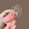 Women Brooch Smooth Surface Hollow Sun Flower Design Lapel Pin Non-Slip Buckle Scarf Badge Clothing Bags