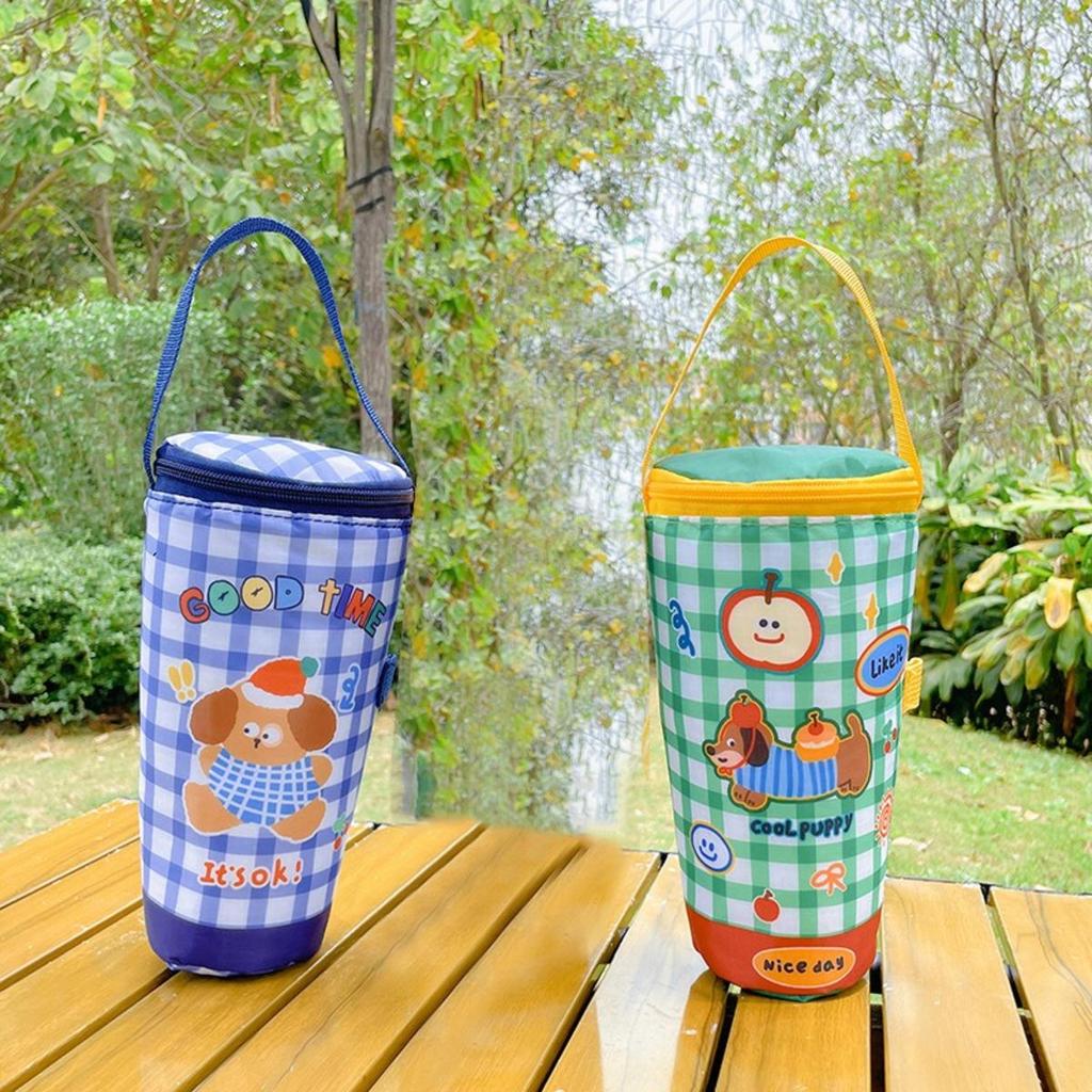 Portable Milk Tea Tote Bag Heat Preservation Pouch Carrying Insulated Cup Cover Umbrella Bag Handbag Camping Drinkware Accessories