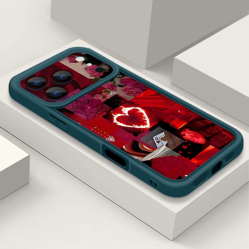 Stylish Red Scenery Pattern Phone Case For iPhone 17 16 15 14 13 12 Pro Max 15 Plus 17 Pro Air 11 16e Shockproof Soft TPU Cover
