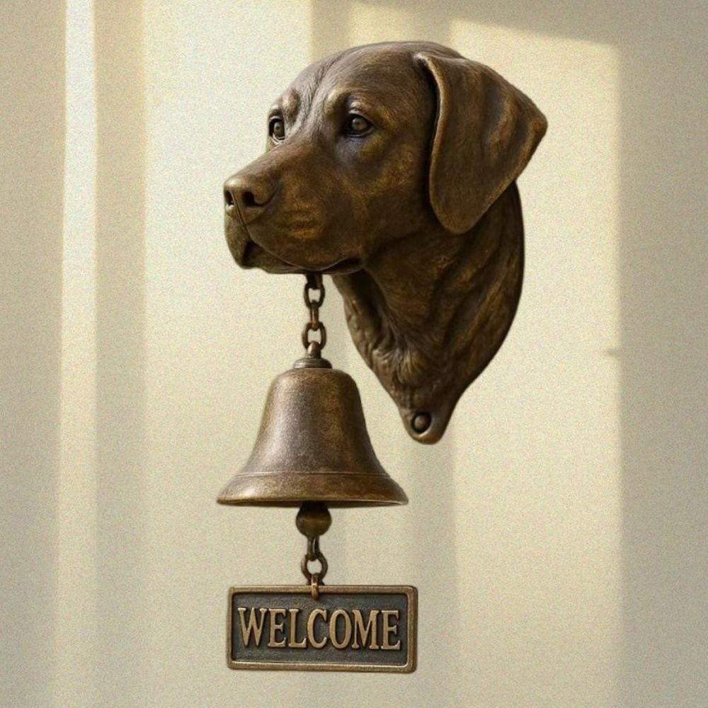 Wandmontierte Hundeförmige Klingelglocke Lautes Läuten Vordertür-Klingelglocke Eingangswanddeko Bauernhaus