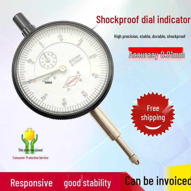Free Shipping High Precision Shockproof 0-10MM Spring Type Dial Indicator Dial Indicator 0-10MM