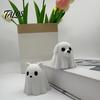Talos 3D Printed Ghost Dog/Cat Figurine Ornaments, Knitted Texture Halloween Animal Decorations, Small Cute Puppy/Kitten Gifts for Home Desk Display