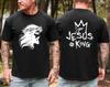 Jesus Is King Shirt, Double Sided Christian T-Shirt with Crown of Thorns Streetwear, Faith Religious Gift for Youth, Religious Sweatshirt