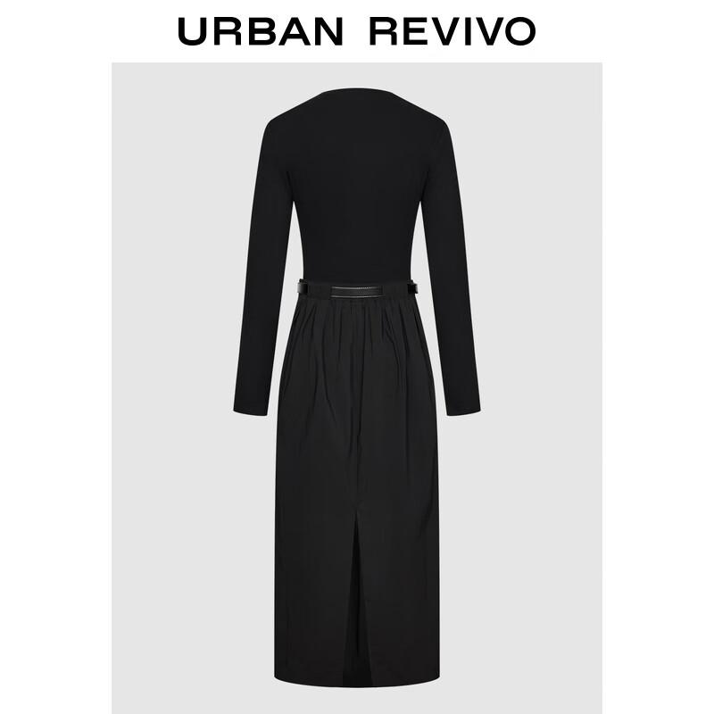 

Женское модное платье для работы в стиле пэчворк с поясом M