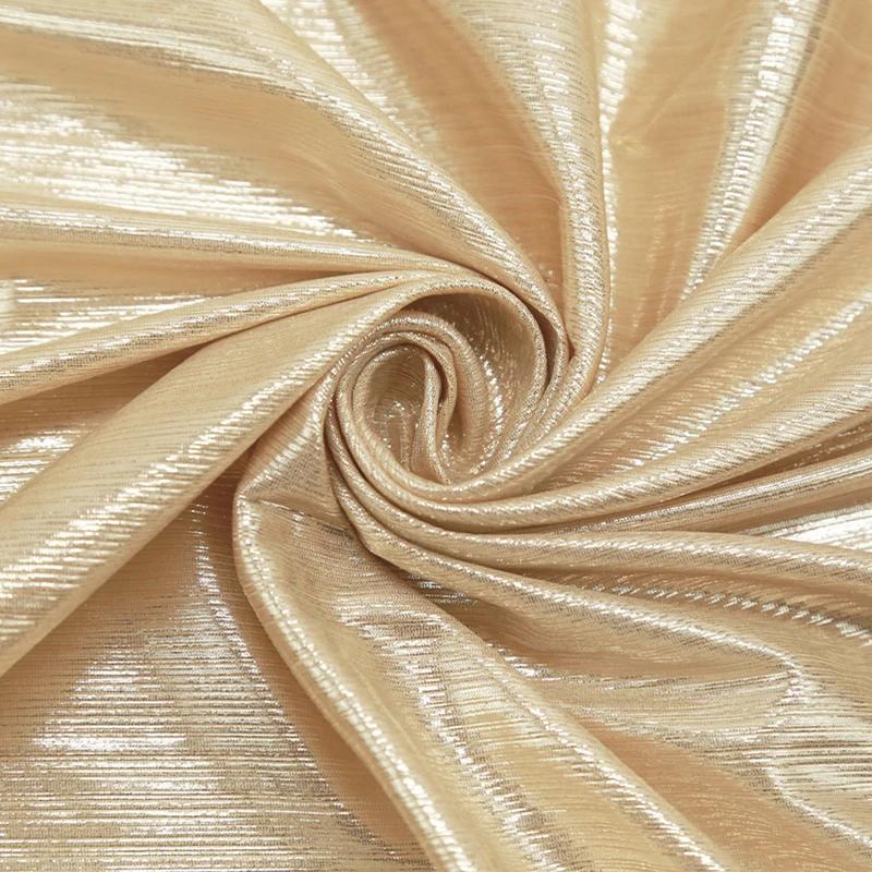 100/300/500cm Metallic Stamping Silver Shiny Fabric Bright Silky Fabric for Diy Sewing Dress Dance Stage Performance Clothes