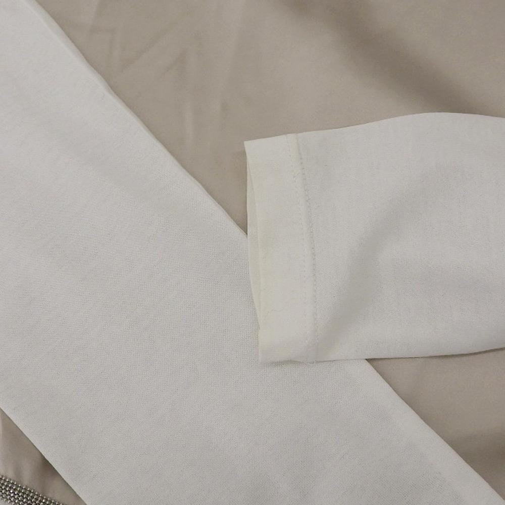 FABIANA FILIPPI Beautiful Cotton Satin Switching Blouse Top for Women Greige/white XXS Tops XXS Greige/WhiteUsed