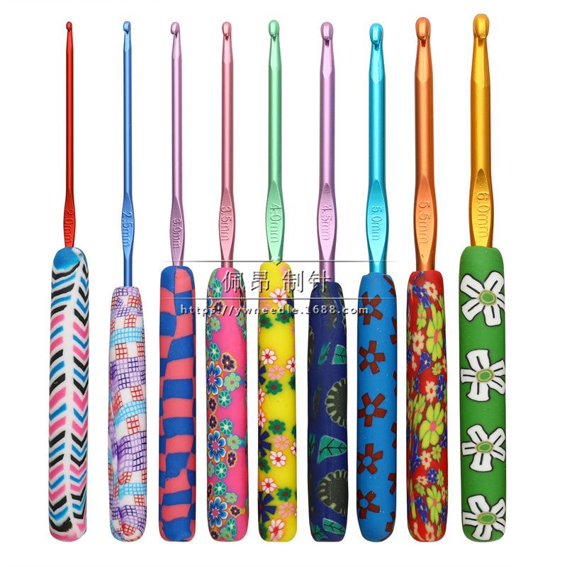 Colorful Crochet Hook Set - 5 Polymer Clay Hooks (CH118-5PCS)