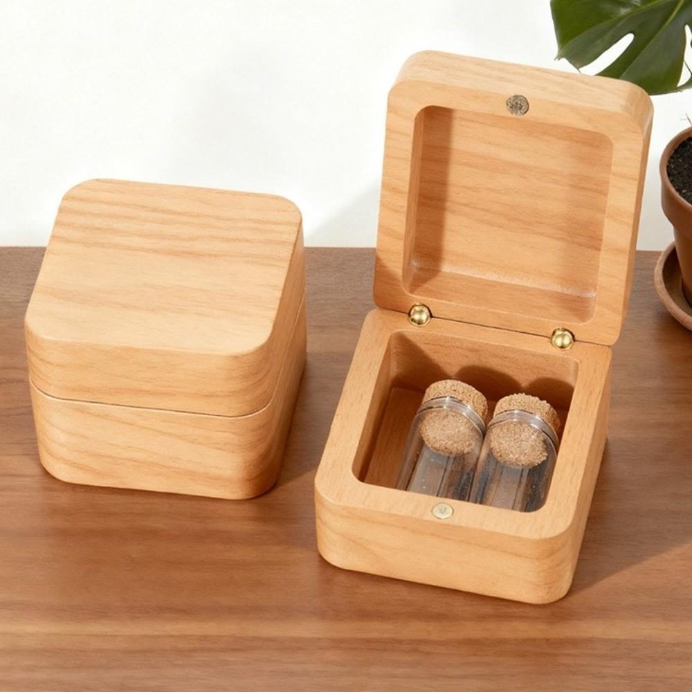 Wooden Pet Hair Memorial Box Magnetic Memorial Container Wooden Keepsake Box Pet Owner Gift