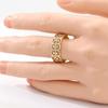 Minimalist Inlaid White CZ Women's Ring Trendy CopperColor Hand Carving Hollow Daily Wear Party Jewelry Anniversary Gift