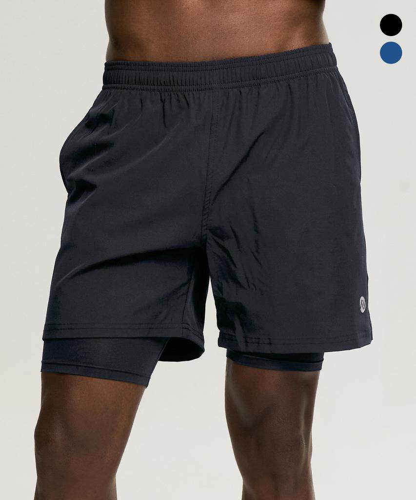 Leijibi Compact 2-In-1 Running Shorts Men'S & Women'S Sports Shorts Leggings (Health, Water, Workout) Pants M 2 Colors