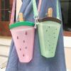 Cute Watermelon Ice Cream Bottle 320ml with Strap Pink