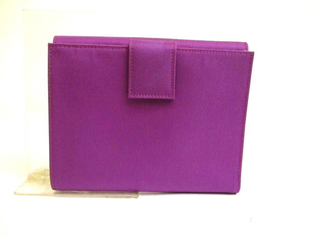 Authentic PRADA Purple Nylon and Leather Bifold Wallet Purse #a744  Refurbished