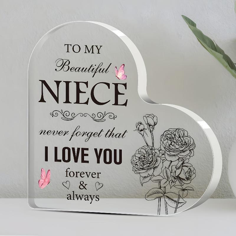 2D Flat "I Love You" Acrylic Heart-Shaped Desk Decor Plaque, Suitable for wall decoration, porch, room, villa, accents Home, Hallway, or Workplace - R