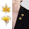 Brosche für Damen, Sonnenblumen-Ahornblatt, Aprikosenblatt, realistisch, galvanisiert, poliert, exquisit, für Abschlussball, Party, Mantel