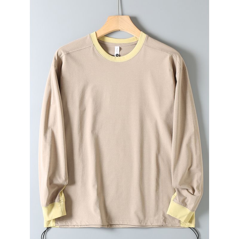 Foreign Trade Surplus Mountain-Style Outdoor Unisex Couple Sports Casual Patchwork Versatile Breathable Round-Neck Loose Long-Sleeve T-Shirt