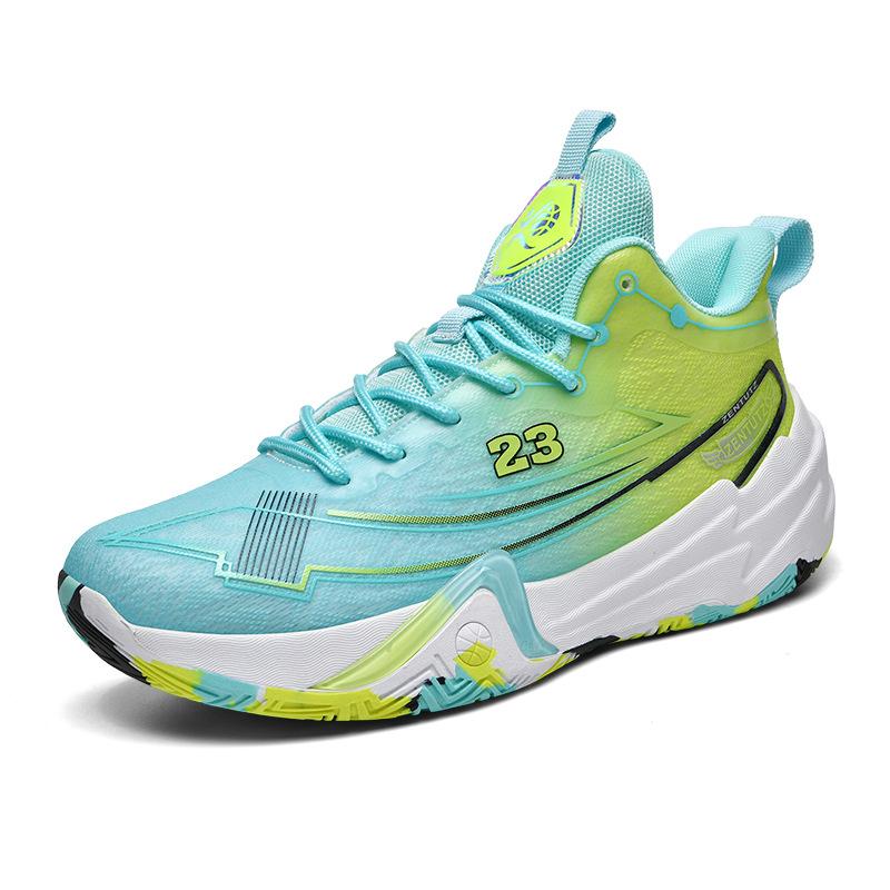 New Trendy Sports Basketball Shoes Mandarin Duck Two-color Combat Boots Student Sports Shoes Youth Actual Combat Basketball Running Shoes