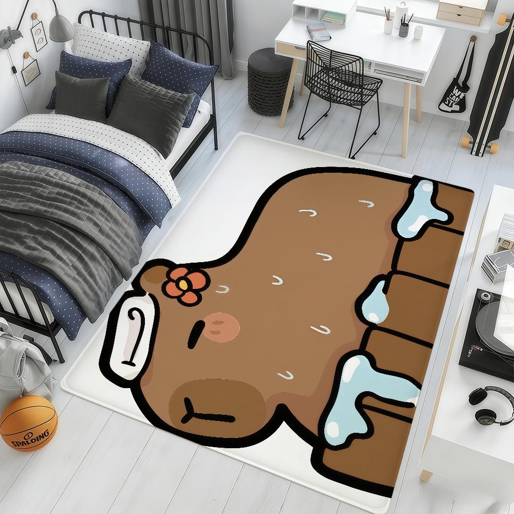 cartoon cute funny art Capybara hogar Bedside Rug Kitchen Bath Floor Mat Hallway Balcony Carpet Entrance Doormat Decor Home