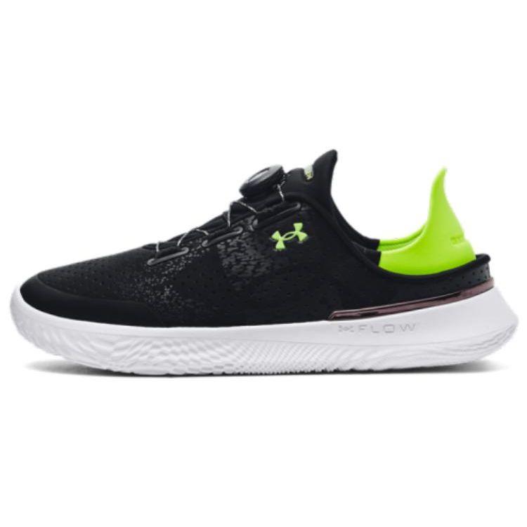 Under Armour Ua Flow Slipspeed Nízké Casual Běžecké Boty S Boa Dial Unisex tenisky Černá Zelená 3027057-002
