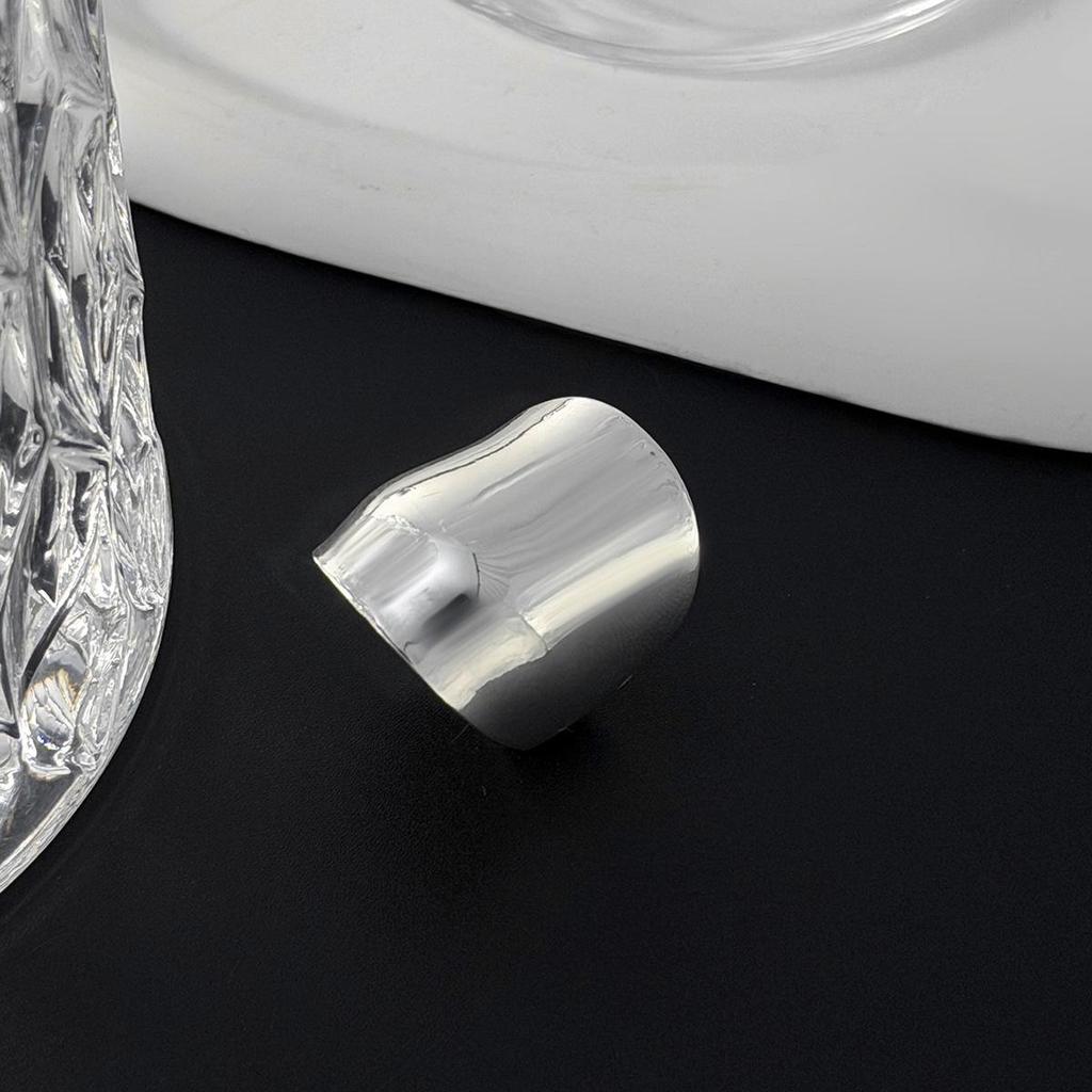 INS Style Retro Geometric Wide Band Ring - Irregular Alloy Stacking Ornament