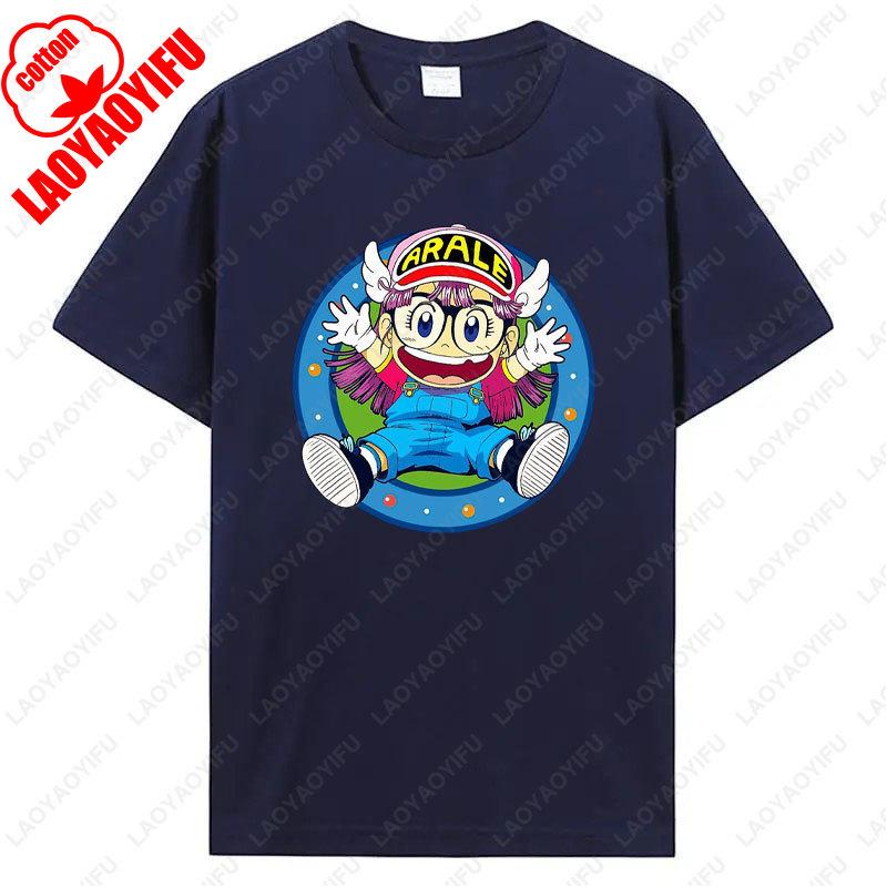 Arale Printing T Shirt Funny Man Women Cotton Tshirt Anime Print  Manga Clothing Vintage Fashion Streetwear Kawaii Casual Wear