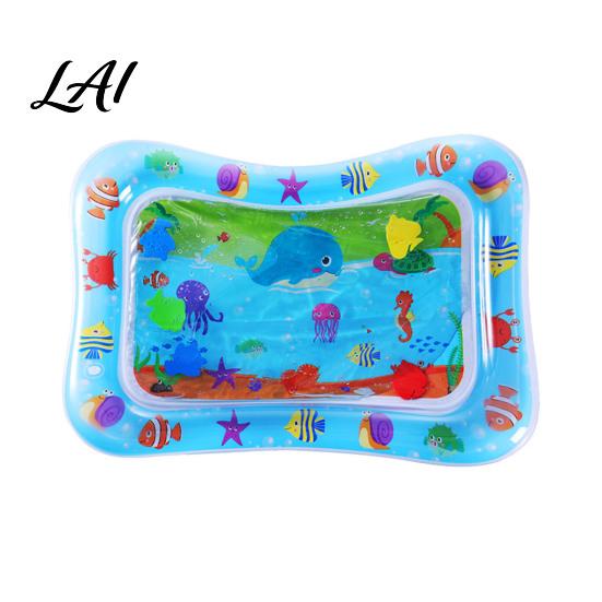 Stable Tummy Time Floor Mat Inflatable Splash Pad for Toddlers Thickened PVC Outdoor Water Sprinkler Play Soft Textured Babies Safe Sensory