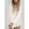MGHR Women's Fashion Casual Solid Color Print Autumn Winter O-Neck Long Sleeve Loose Sweaters