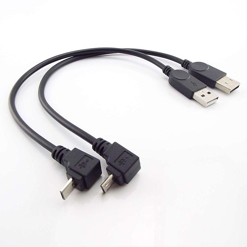 Up Down Left Right Angled 90 Degree Micro USB Male To Male Data Charge Connector Cable Adapter for Tablet Cell Phone
