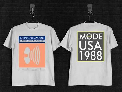 Depeche Mode 1988 Tour Music for the Masses T-shirt Confort en coton lourd 2 faces