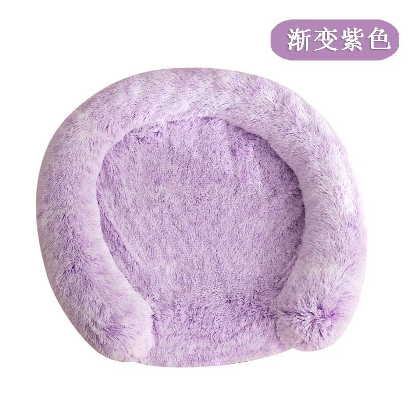 Plush Round Pet Bed Dogs Cats Winter Warm Nest Soft Fleece Dog Sleeping Mat Indoor Comfortable Resting