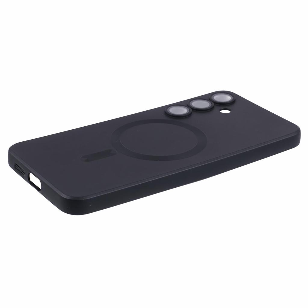For Samsung Galaxy S24+ Case with Lens Film Compatible with MagSafe Rubberized TPU Phone Cover