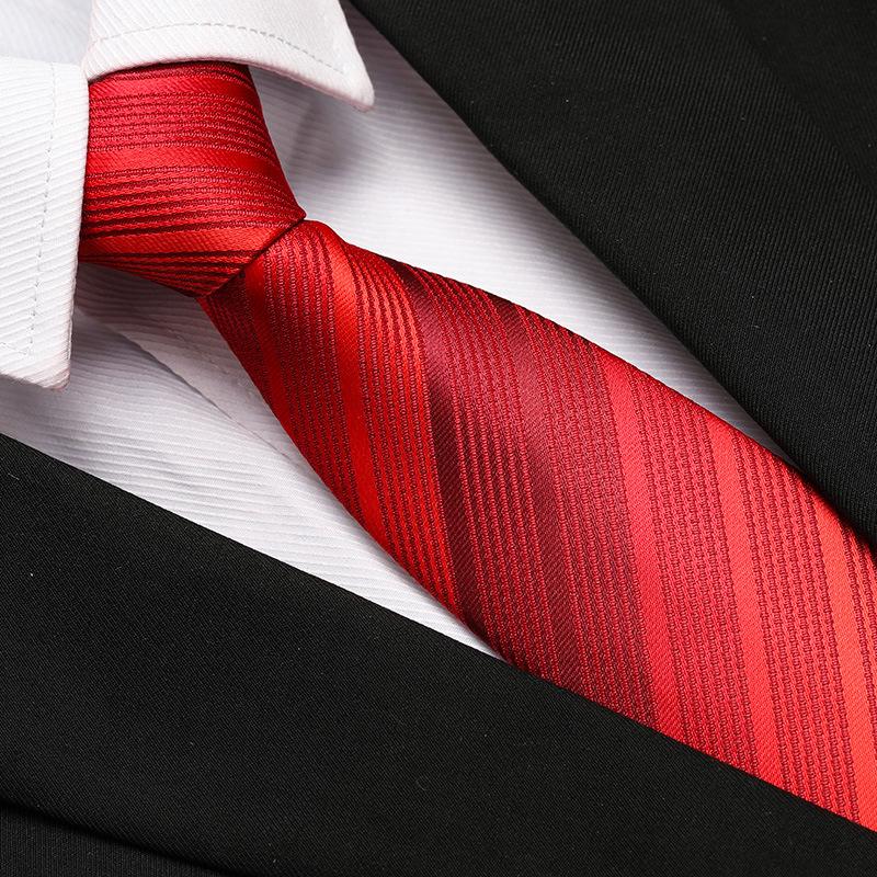 Men'S Formal Wedding Business Tie 8Cm Groom Wedding Banquet Burgundy Tie Hand Zipper Men And Women