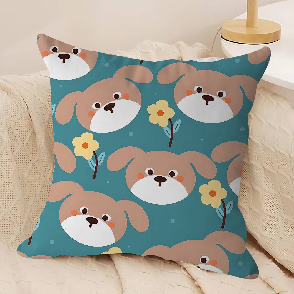 Cartoon Dog Pillow Gift Home Office Decoration Bedroom Sofa Car Cushion Cover Case 45x45