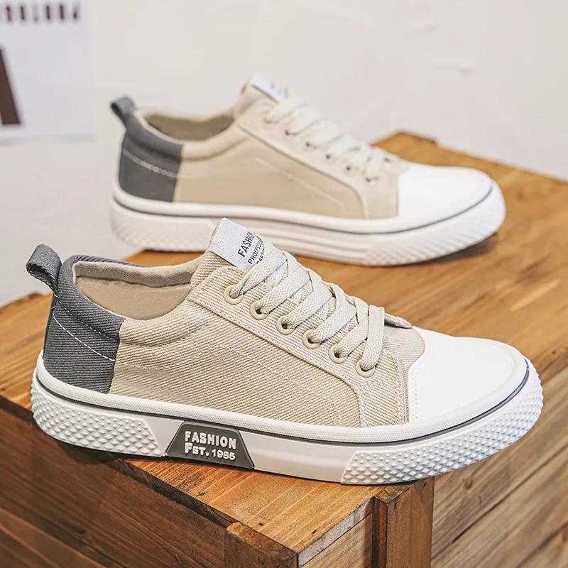 Men's Canvas Shoes Outdoor Fashion Skateboard Shoes for Men Comfor Non-Slip Casual Sneakers Breathable Men Walking Shoes