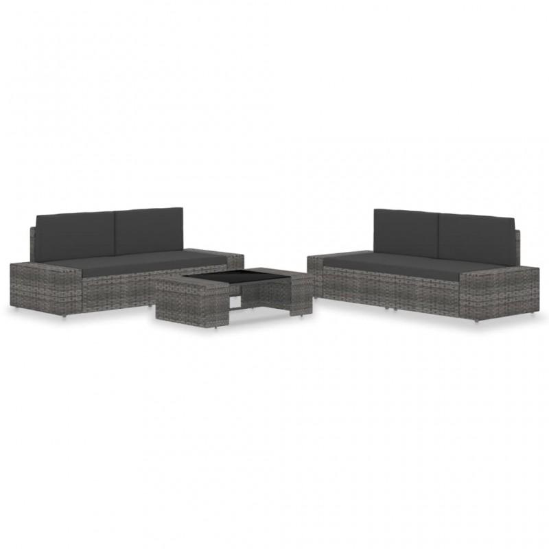 Day and Night - Day and Night Garden Furniture Set 5 Pieces Gray Synthetic Rattan