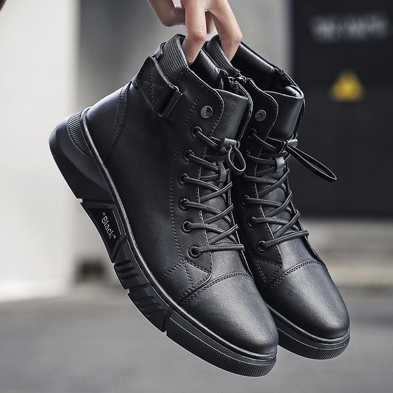 Warme Baumwollschuhe Herrenstiefel 2025 Winter neu hochgeschnittene Herrenschuhe Reißverschluss Martin-Stiefel Herren Samtlederstiefel Tide 8520