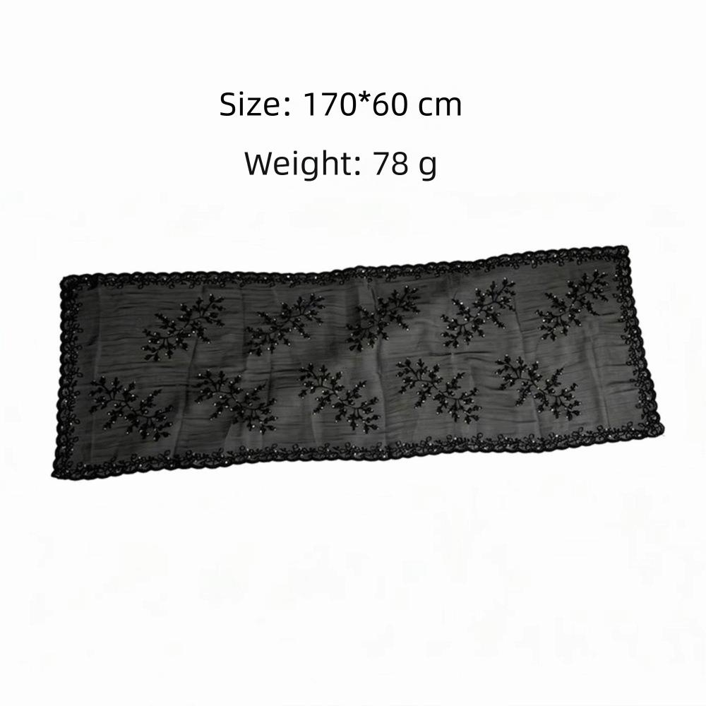 Flowy Sequin Floral Hijab Sparkly Sequin Embroidered Hijab Lace Edge Shawl Wedding Occasion