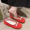 Fashion French Elegant Bow Flat Shoes 2024 Spring New Round Head Comfortable Suede Leather Women's Mary Janes Shoes