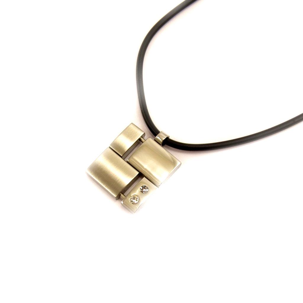 Les Trésors De Lily [L5120] - Halskette Stahl 'Peaceful' silbergrau