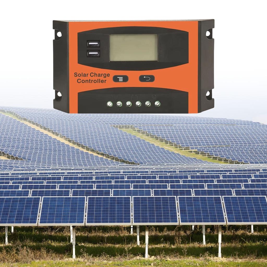 20A Solar Charge Controller With Duals USB Ports LCD Display For 12V 24V Leads Acid Batteries Battery Charge Regulator