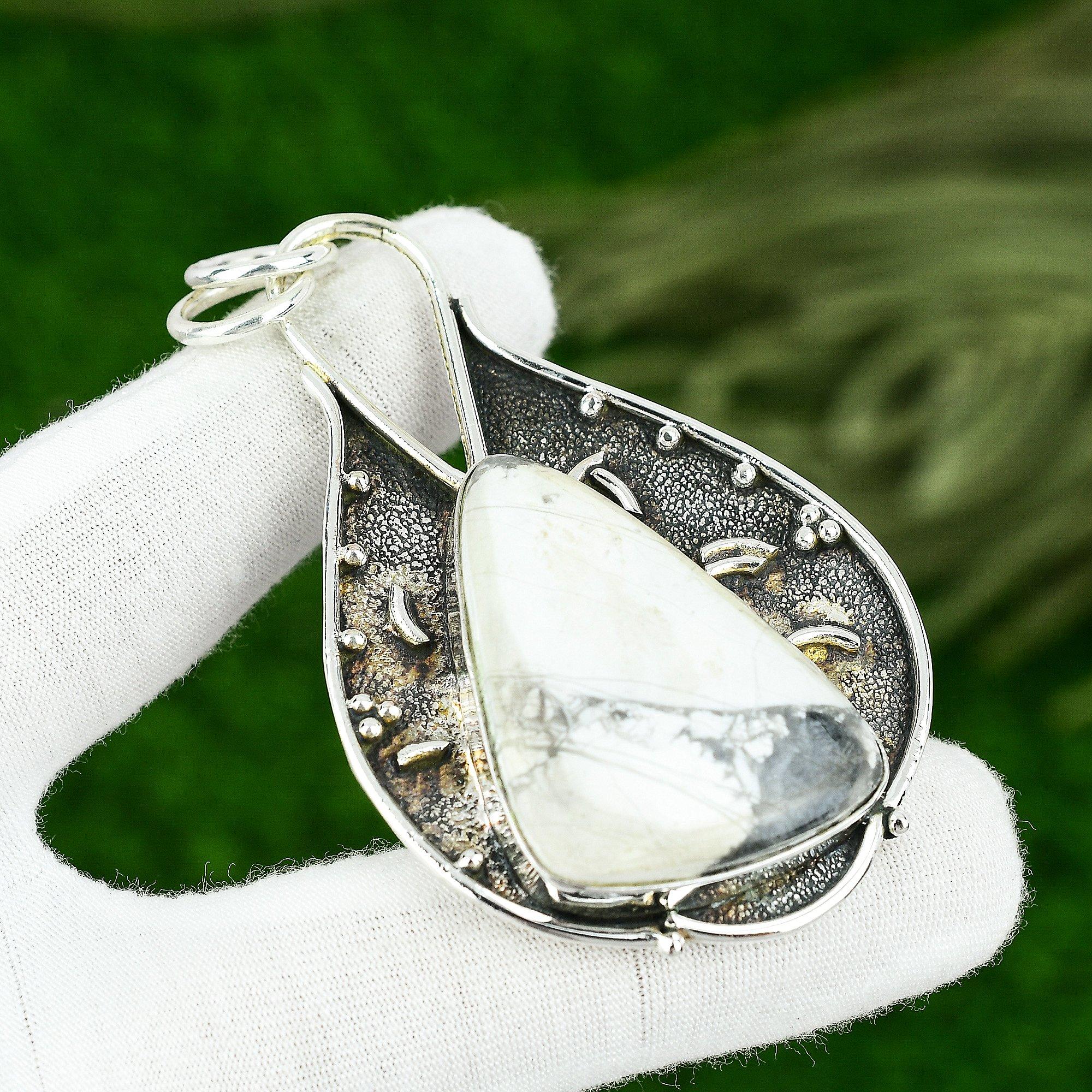 

Friendship Day Sale Natural Howlite 925 Sterling Silver Wife New Pendant Jewelry