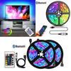 Multicolored Led Strip Light Set With Bluetooth 5050 Rgb Remote Control For Tv Background