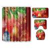 Christmas Printed Shower Curtain Floor Mat Four-Piece Bathroom Toilet Non-Slip Absorbent Carpet Toilet Non-Slip Door Mat