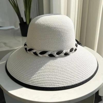 Sommer Sonnenhut Breite Krempe Geflochtene Seil Deko Strandhut UV